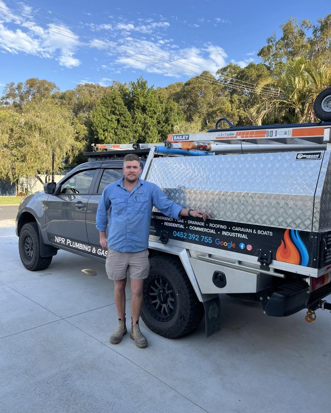 The NPR Plumbing and Gas Services team and van