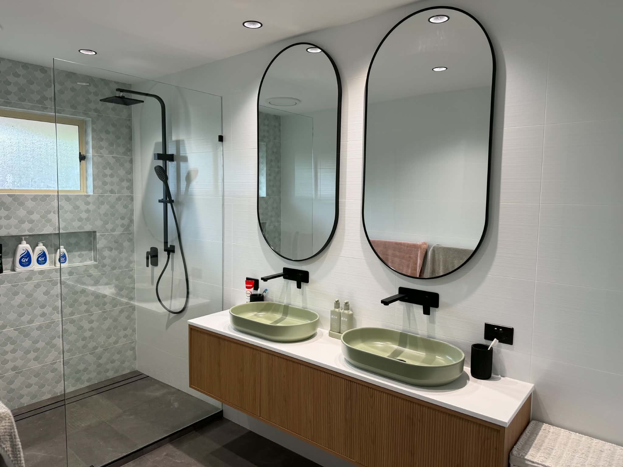 Bathroom renovation with a double vessel-basin vanity
