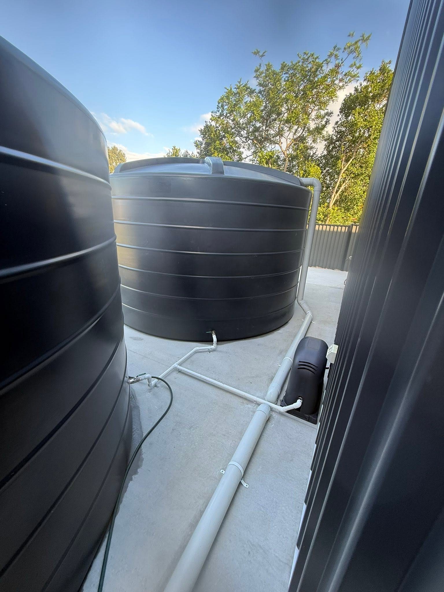 Recent work preview — rainwater tank installation